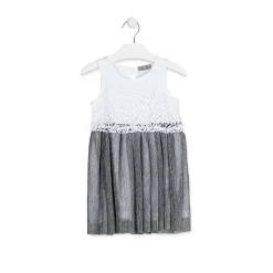 Vestito con Gonna Argento Bambina Junior