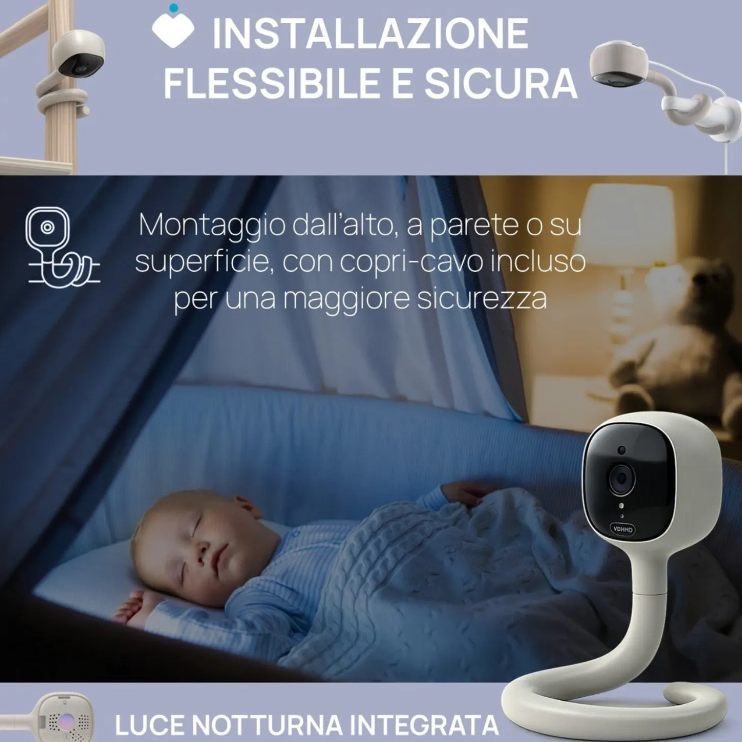 Video Baby Monitor Wi Fi Smart AI